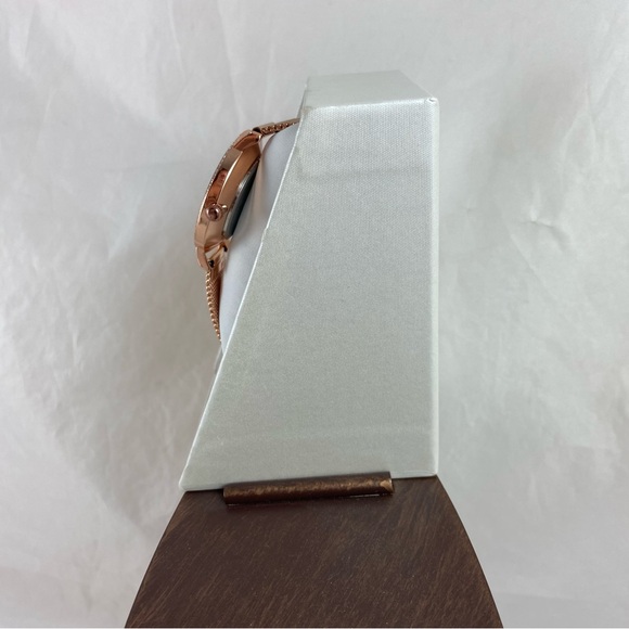 Jessica Simpson Rose Gold Watch 36mm Crystal Encrusted Adjustable Mesh Band NEW - Picture 7 of 10